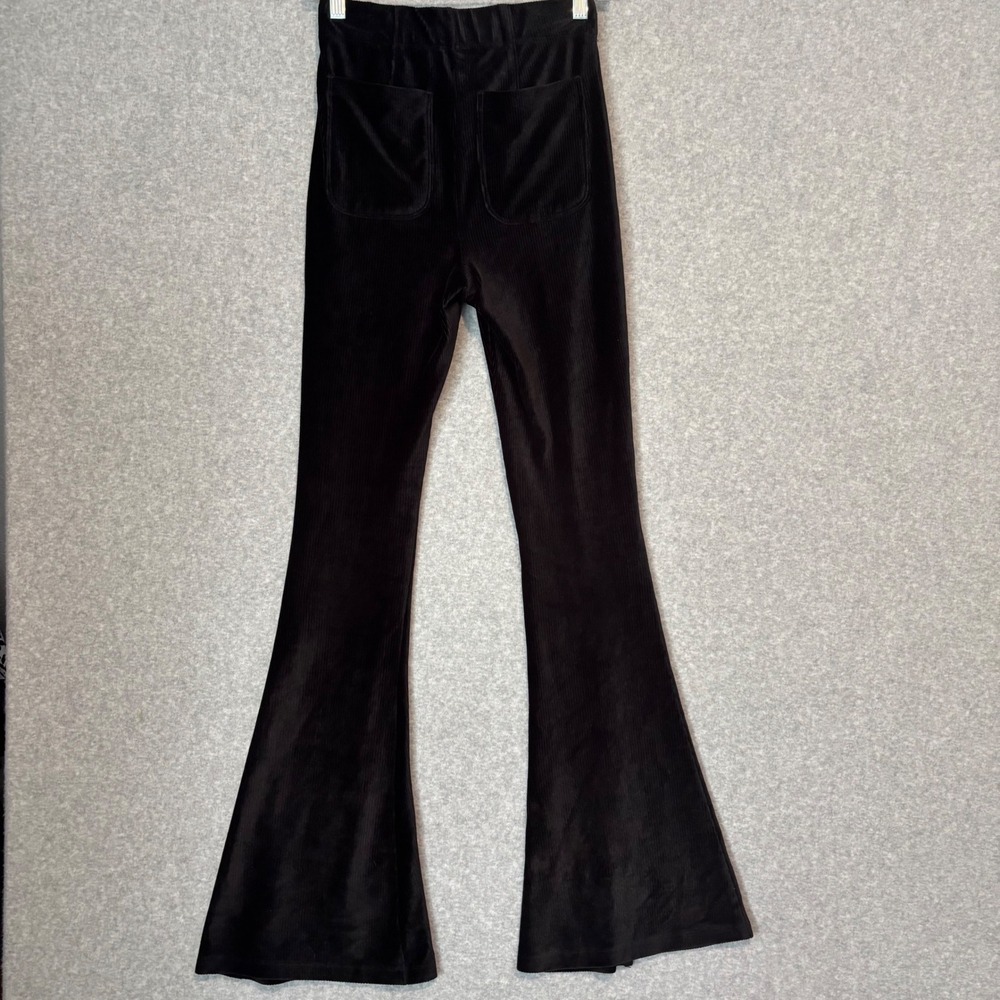 Kohl's Black Luxe Corduroy Women's XS Ribbed Stretch Pants‎ Flare Bell Bottom - Picture 3 of 10